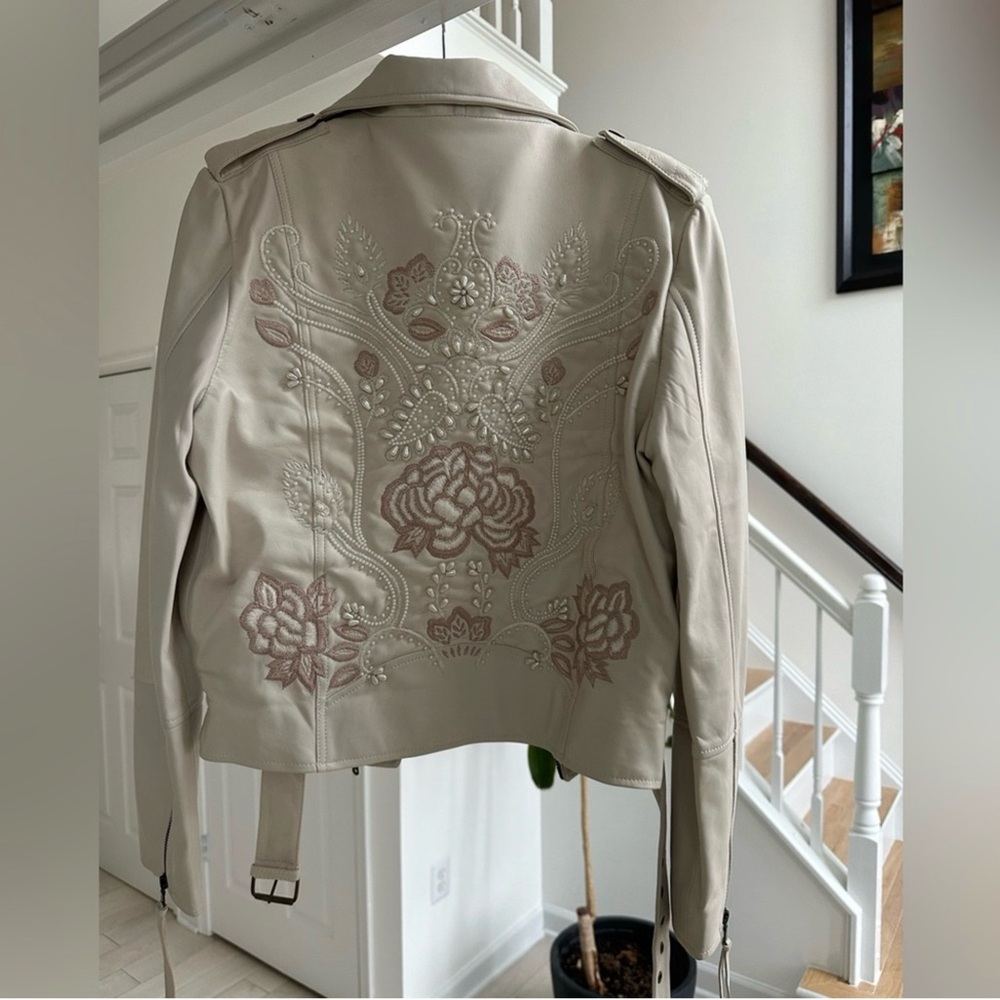 SPELL NOVELLA BIKER LEATHER JACKET (L) - Picture 6 of 11